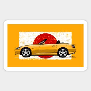 The super driver's car japanese roadster with the japanese flag Sticker